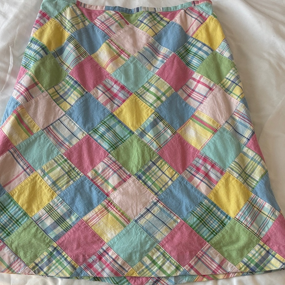 Brooks Brothers Multicolor Patchwork A-Line Skirt
